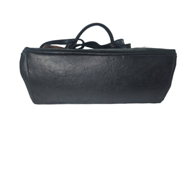 Genuine Charlie Leather Black with Fur Donatelia Large Handbag & Crossbody - Picture 5 of 13